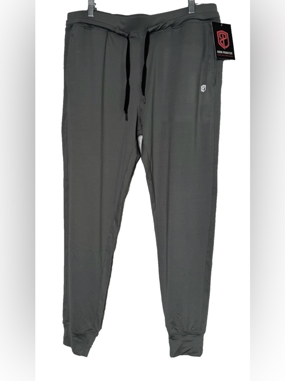 Born Primitive Joggers Mens L Gray Pull On Drawstring Taper Pants Athleisure NWT